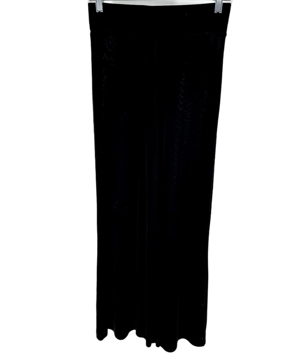Boston Proper Wide Leg Pants Pull On High Rise Stretch Slinky Black XS 28"x33"